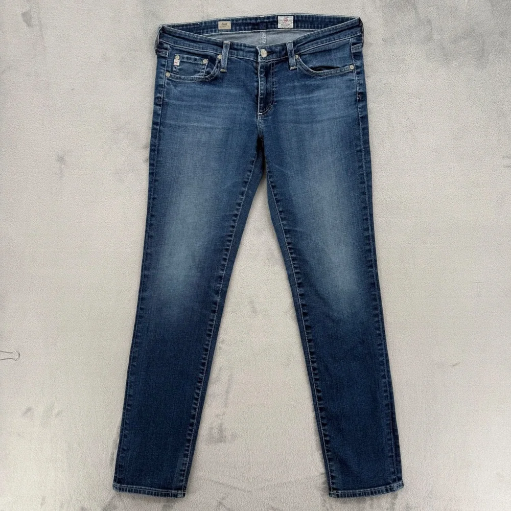 AG Adriano Goldschmied Stilt Cigarette Leg Jeans Blue Women's Size 29R - Picture 2 of 14